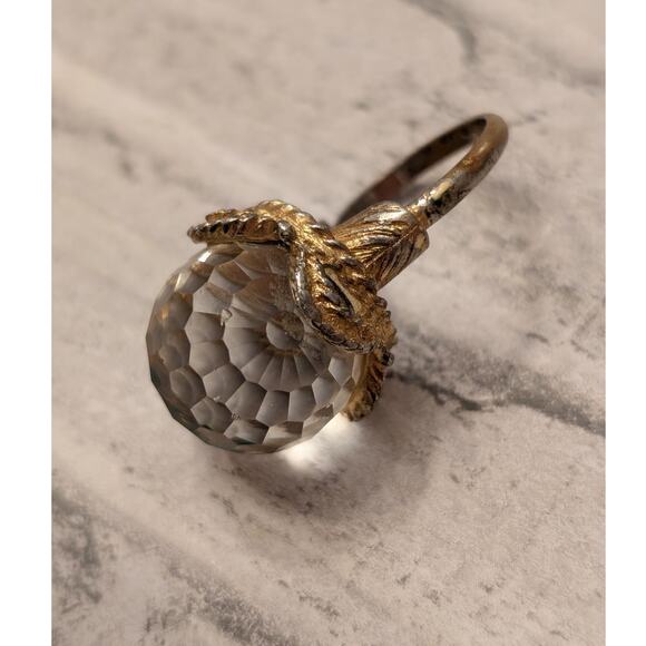 Vintage 60s Rainbow Crystal Ball Ring Size 5.75 - Picture 6 of 10